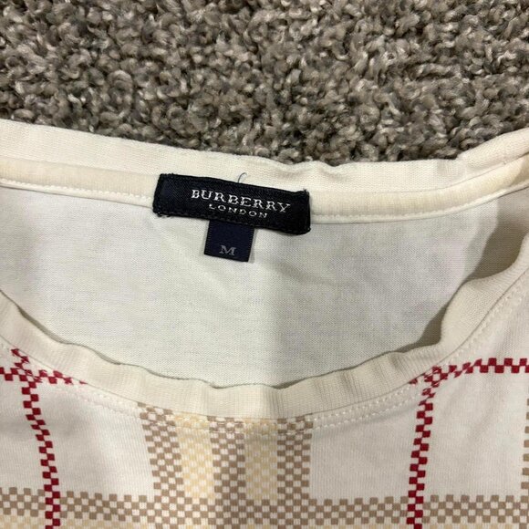 Burberry Men's Cream and White T-shirt - Picture 4 of 5